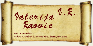 Valerija Raović vizit kartica
